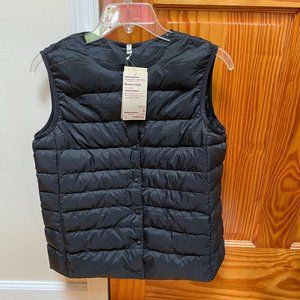 Muji Women's Down Vest lightweight NWT Small Black